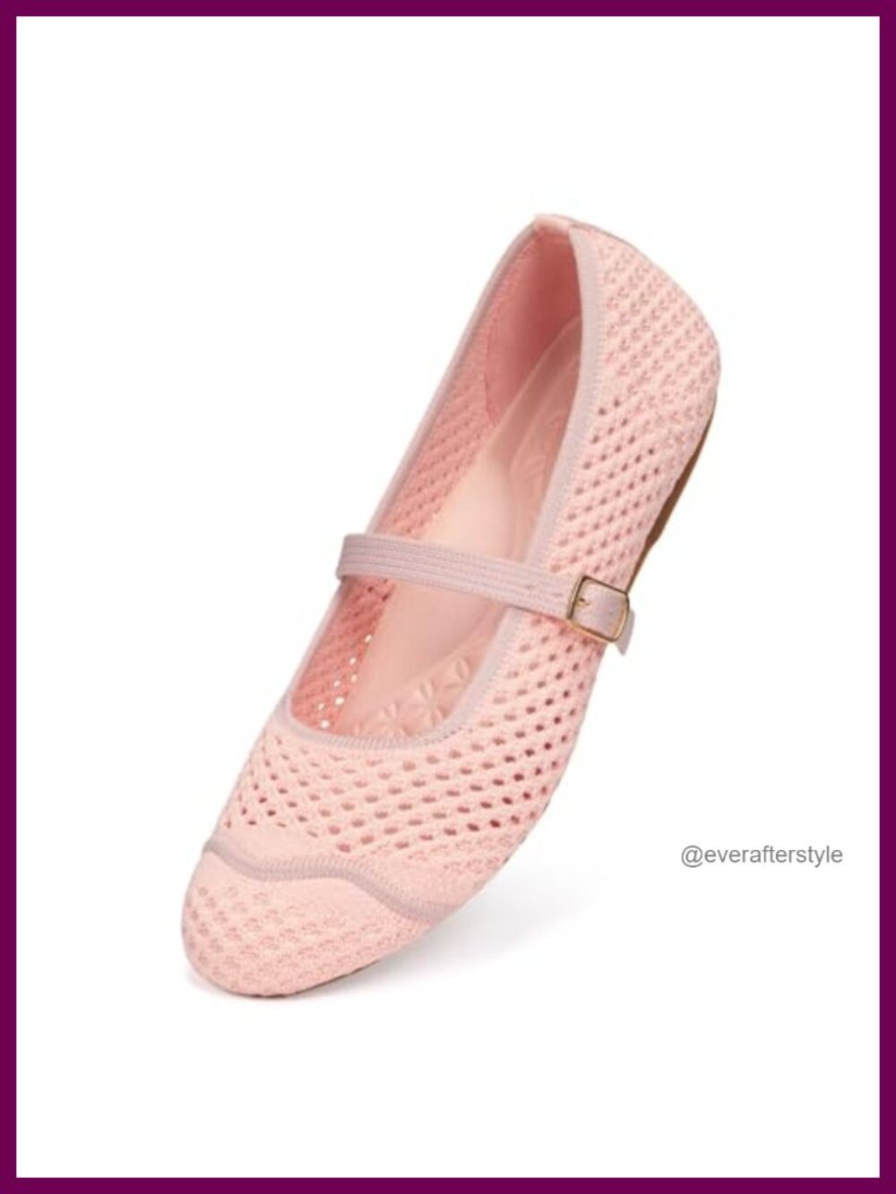 Women's Mesh Mary Jane Flats Round Toe Slip-On Knitted Comfort Walking Shoes